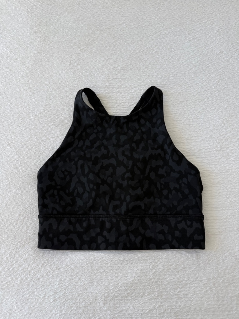 lululemon athletica Black Leopard Longline Energy Sports Bra